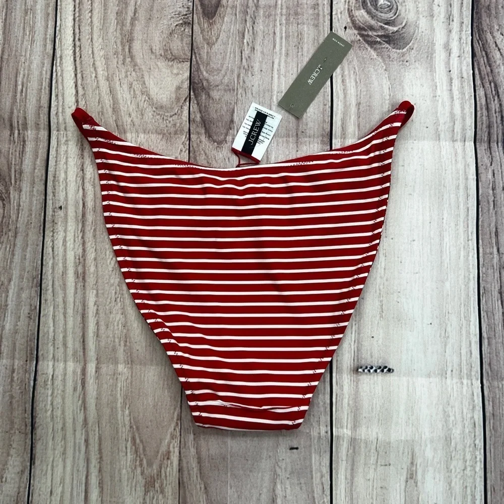 J. Crew Red Leopard-Print Bikini Set with Contrast Trim